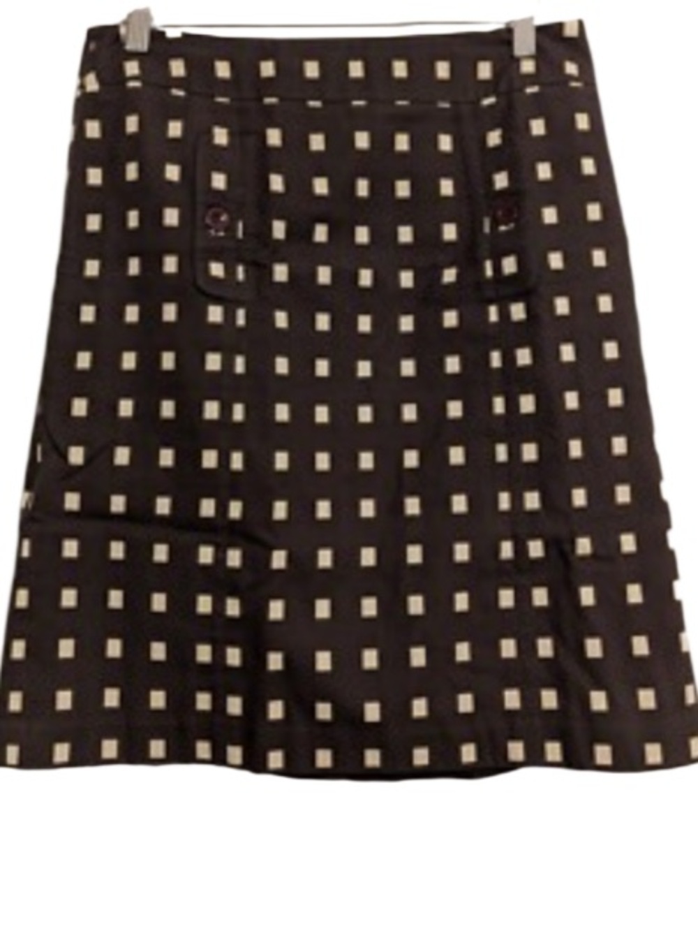 Ann Taylor Brown Pencil Skirt with Tan Geometric Squares
